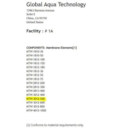 【RO膜】Global Aqua / 500G / MTW-3012-500 2